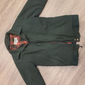 L.L. Bean 100% Wool Super Warm! Bomber Jacket Dark Green Coat
